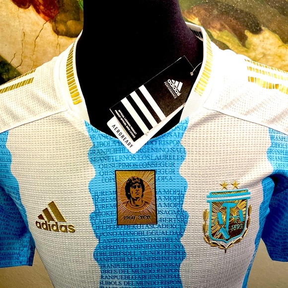 Adidas Argentina Rare Homage to Diego Maradona Timeless Jersey with Messi 10. - Picture 10 of 10